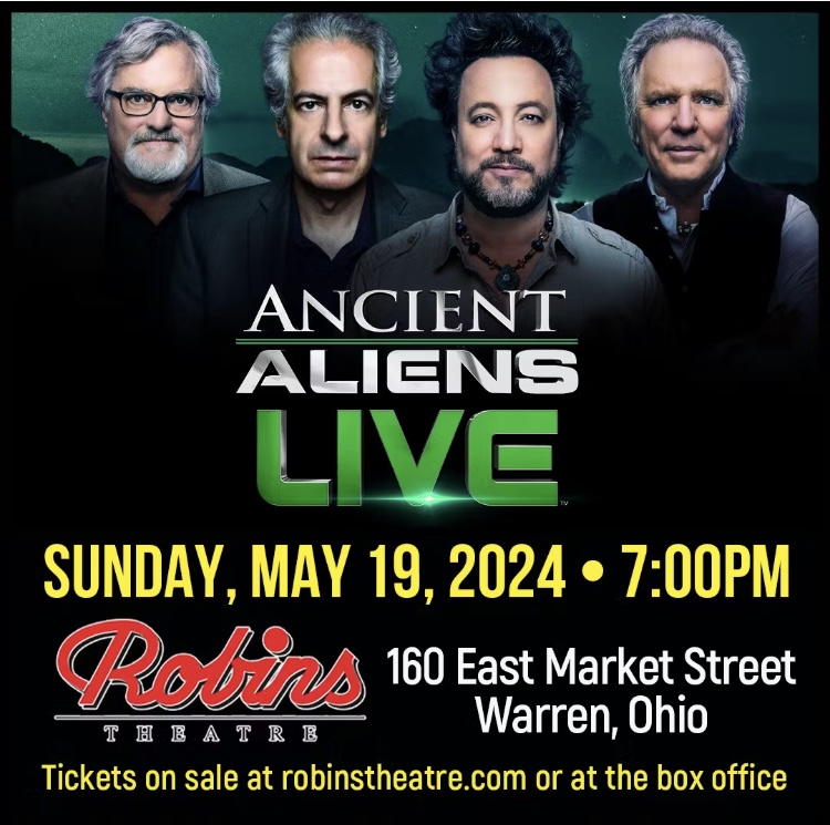 ANCIENT ALIENS LIVE is coming to ROBINS THEATER on May 19, 2024 WHOTFM